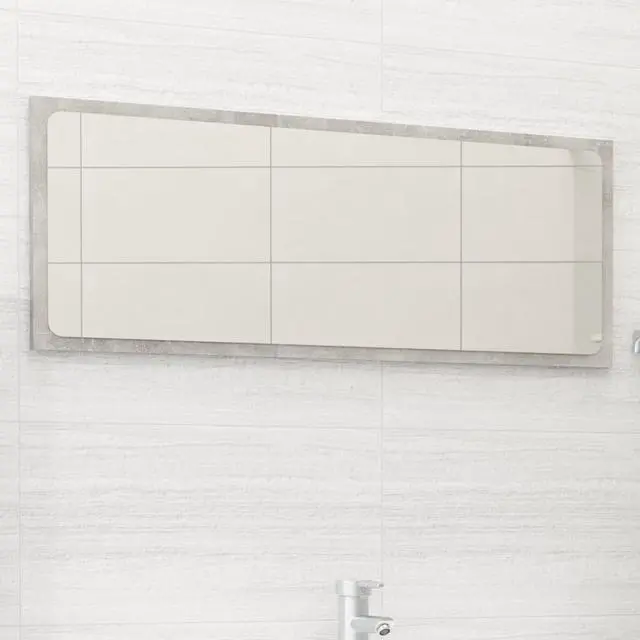 Alt view image 6 of 11 - vidaXL Mirror Wall Mounted Rectangular Bath Mirror Concrete Gray Engineered Wood