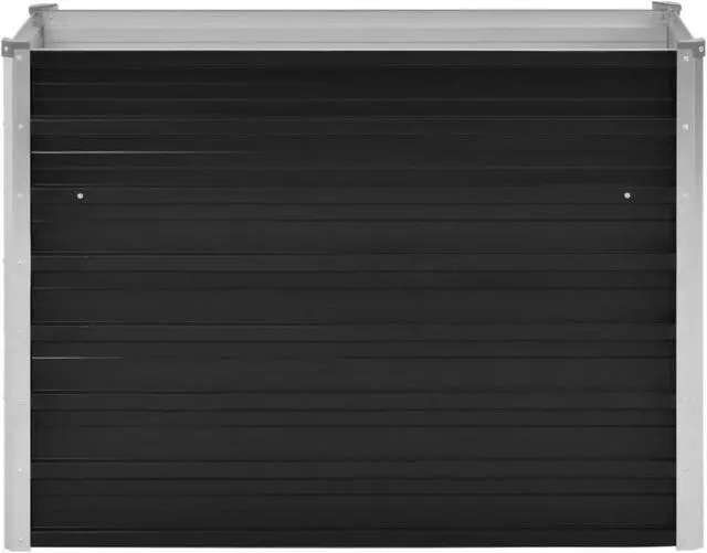 Alt view image 11 of 11 - vidaXL Garden Raised Bed Anthracite Galvanized Steel Garden Planter Flower Box