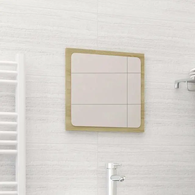 Alt view image 6 of 8 - vidaXL Mirror Vanity Mirror Wall Mounted Bath Mirror Sonoma Oak Engineered Wood