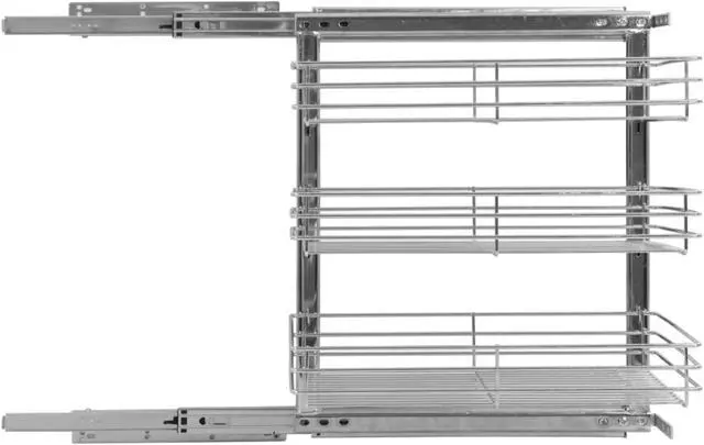 Alt view image 10 of 10 - vidaXL Slide Out Pantry Shelves 3-Tier Pull Out for 14.6"x13.8"x23.6" Cabinet