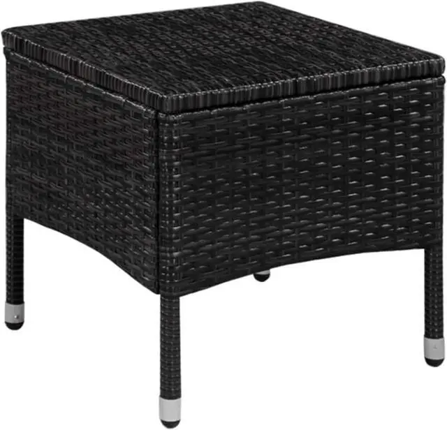 Alt view image 8 of 11 - vidaXL Patio Bistro Set 3 Piece Patio Furniture Set Table Chairs Rattan Black