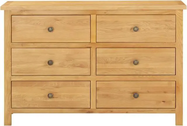 Alt view image 10 of 14 - vidaXL Solid Oak Wood Chest of Drawers Drawer Side Storage Cabinet Sideboard
