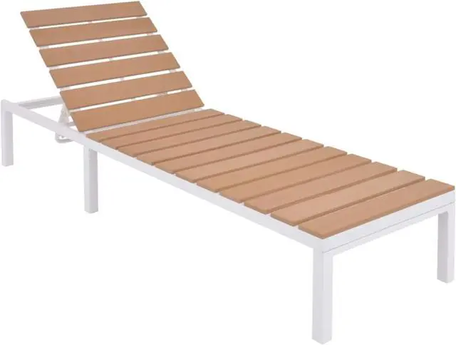 Alt view image 8 of 11 - vidaXL Patio Lounge Chair with Adjustable Backrest Sunlounger Aluminum and WPC