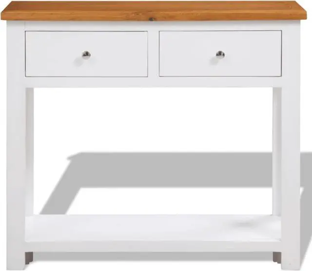 Alt view image 6 of 13 - vidaXL Solid Oak Wood Console Table Entryway Accent Table Hallway Display