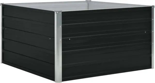 Alt view image 9 of 11 - vidaXL Raised Garden Bed Patio Raised Flower Bed Galvanized Steel Anthracite