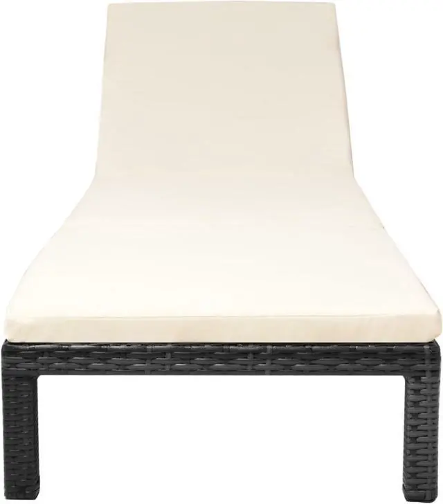 Alt view image 6 of 10 - vidaXL Patio Lounge Chair Outdoor Chaise Lounge with Cushion Poly Rattan Black