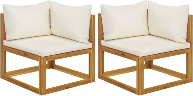Main image of vidaXL Sectional Corner Sofas 2 pcs with Cushions Cream White
