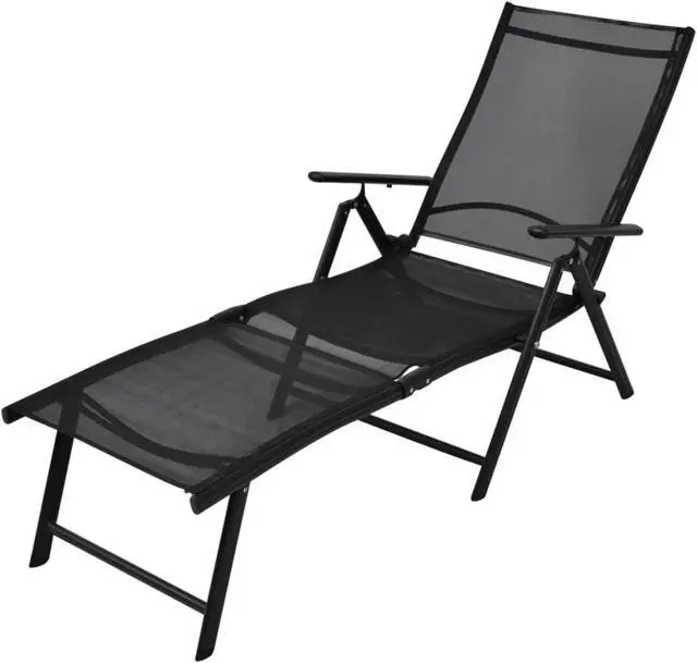 Alt view image 4 of 14 - vidaXL Patio Lounge Chair Outdoor Sunbed Folding Sunlounger for Beach Aluminum