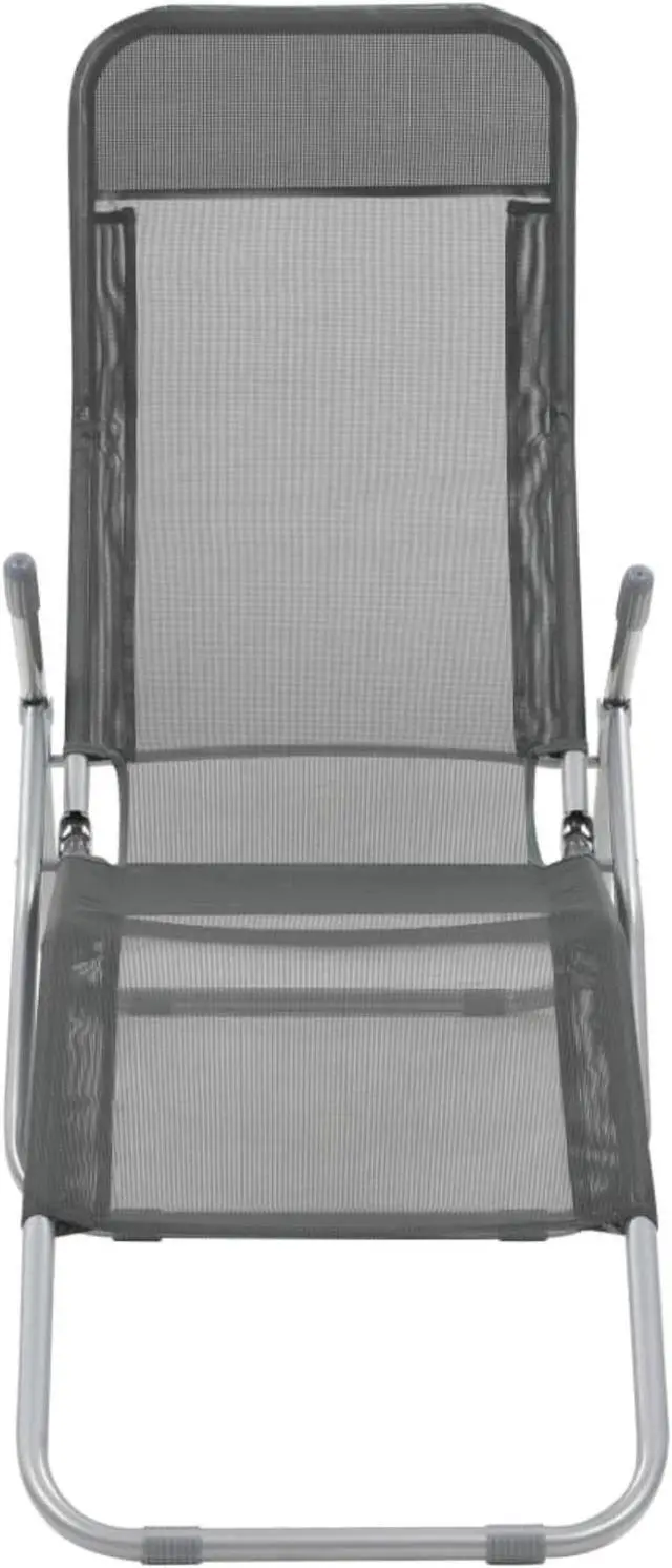 Alt view image 10 of 11 - vidaXL Deckchairs Outdoor Chaise Lounge Sunbed 2 Pcs Textilene Anthracite