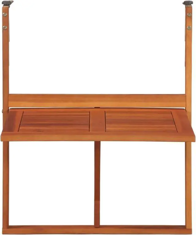 Alt view image 10 of 13 - vidaXL Solid Acacia Wood  Balcony Table Brown Furniture Patio Garden Hanging