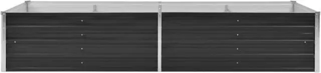 Alt view image 11 of 11 - vidaXL Garden Raised Bed Anthracite 94.5" Galvanized Steel Planter Pot Outdoor