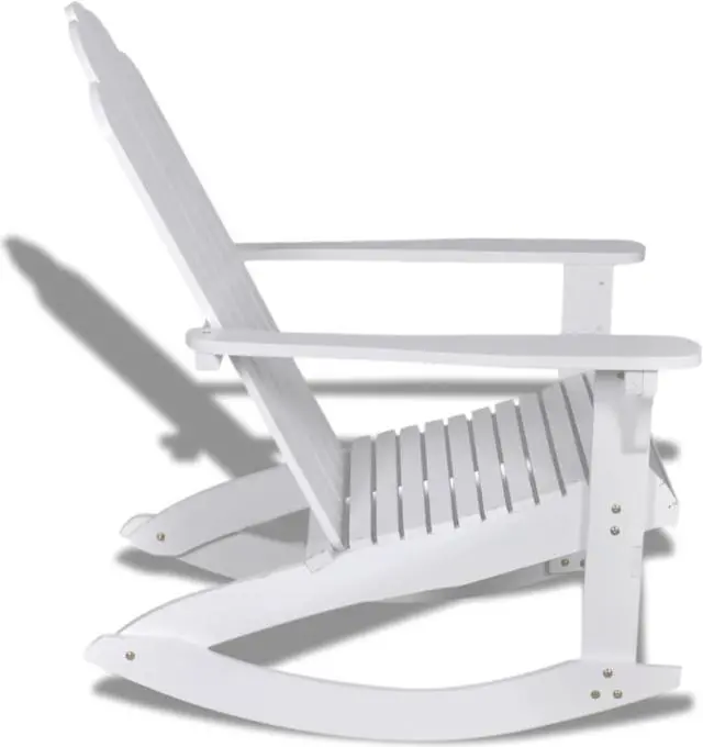 Alt view image 3 of 14 - vidaXL Garden Rocking Chair Wood White