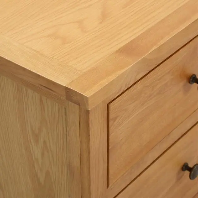 Alt view image 8 of 13 - vidaXL Solid Oak Wood Chest of Drawers Sideboard Drawer Side Storage Cabinet