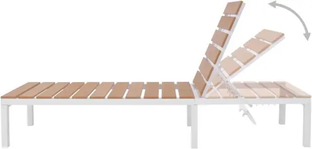 Alt view image 10 of 11 - vidaXL Patio Lounge Chair with Adjustable Backrest Sunlounger Aluminum and WPC