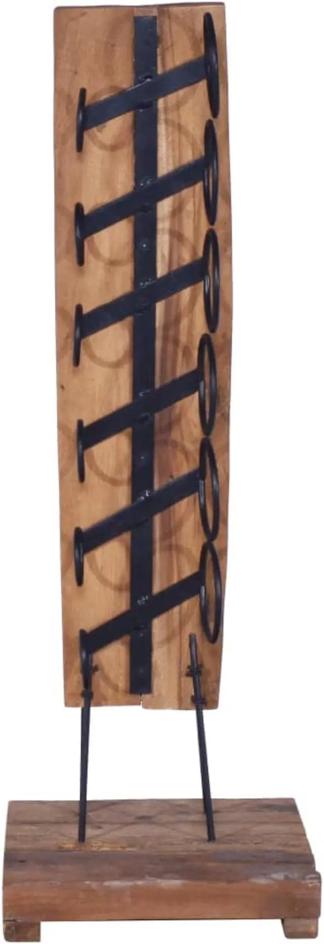Alt view image 8 of 14 - vidaXL Wine Rack Wine Bottle Holder for 6 Bottles Floor Wine Cabinet Solid Teak