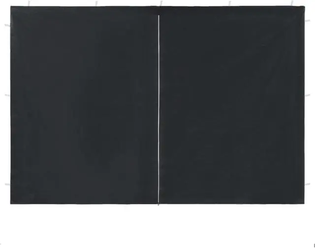 Alt view image 6 of 10 - vidaXL Party Tent Sidewall 2 Pcs Patio Canopy Sidewall with Zipper PE Anthracite