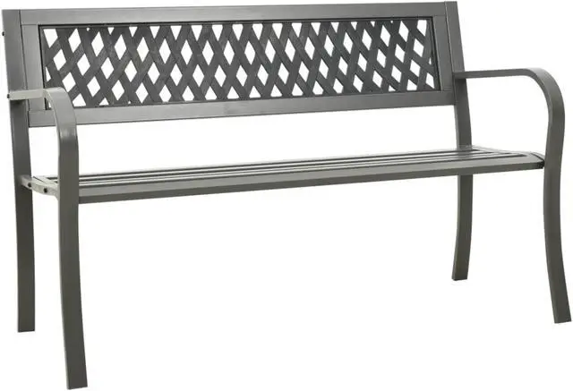 Main image of vidaXL Garden Bench 49.2" Steel Gray