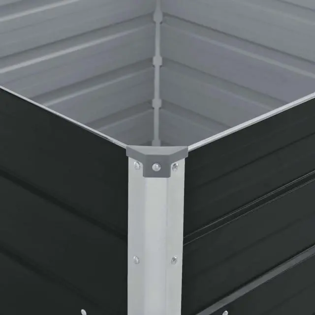 Alt view image 8 of 11 - vidaXL Raised Garden Bed Patio Raised Flower Bed Galvanized Steel Anthracite