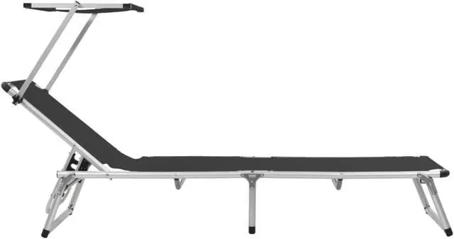 Alt view image 10 of 11 - vidaXL Patio Lounge Chair with Adjustable Backrest Folding Sunlounger Textilene