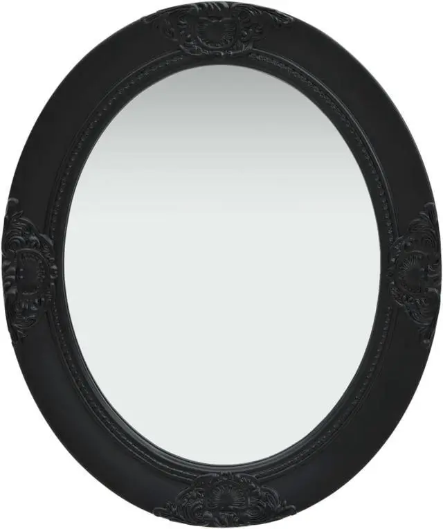 Alt view image 7 of 18 - vidaXL Wall Mirror Baroque Hanging Oval Mirror for Bedroom Living Room Black