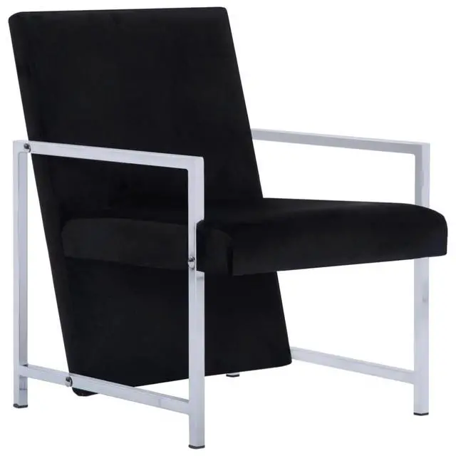 Alt view image 2 of 14 - vidaXL Armchair with Chrome Feet Black Velvet