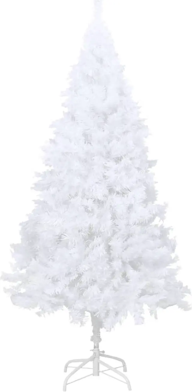 Alt view image 7 of 14 - vidaXL Christmas Tree Artificial Tree with Stand and Thick Branches White PVC