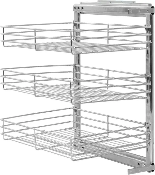 Alt view image 9 of 10 - vidaXL Slide Out Pantry Shelves 3-Tier Pull Out for 14.6"x13.8"x23.6" Cabinet