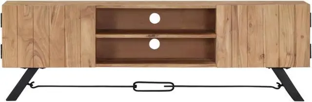 Alt view image 10 of 11 - vidaXL TV Stand TV Unit Sideboard TV Console Media Cabinet Solid Acacia Wood