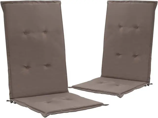 Alt view image 7 of 15 - vidaXL Chair Cushion 2 Pcs Outdoor Garden High Back Chair Cushion Taupe Fabric