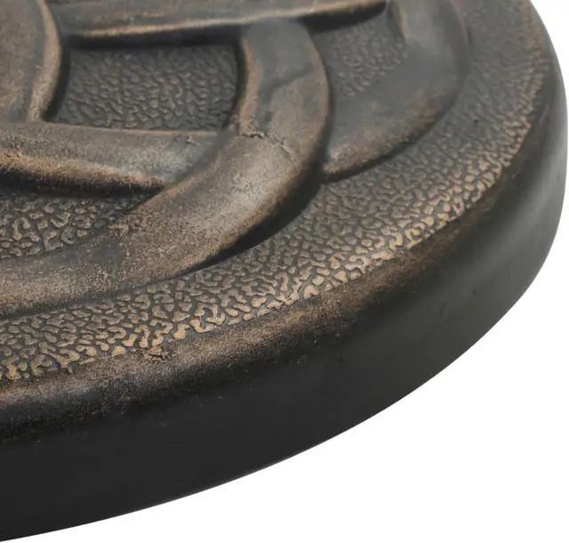 Alt view image 5 of 14 - vidaXL Parasol Base Round Polyresin 24.3 lbs Bronze