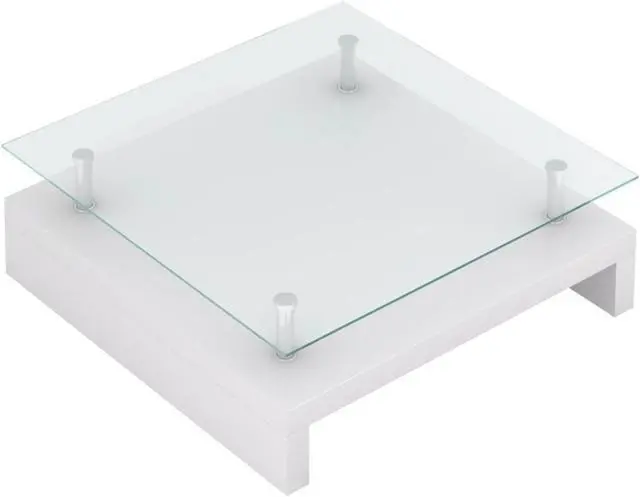 Alt view image 8 of 13 - vidaXL Coffee Table End Table Accent Sofa Table with Glass Tabletop White
