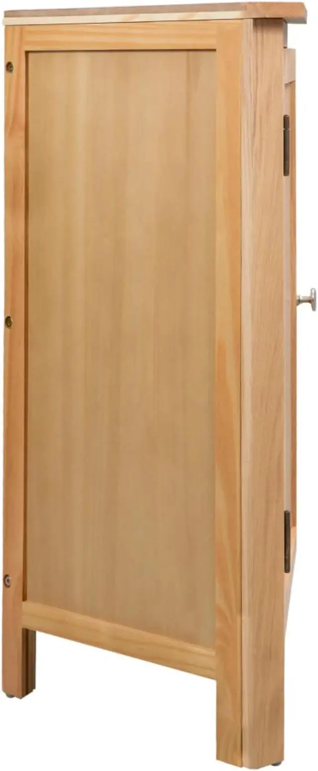 Alt view image 10 of 20 - vidaXL Solid Oak Wood Corner Cabinet Space Saving Storage 23.2" Hallway Shelf