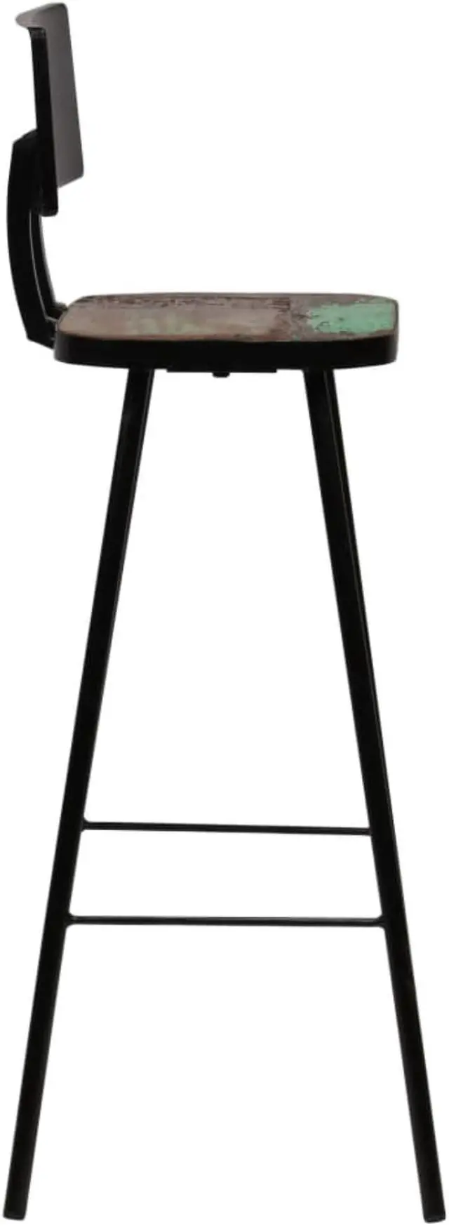 Alt view image 11 of 14 - vidaXL Bar Stools Bar Seats Counter Height Stools 2 Pcs Solid Reclaimed Wood