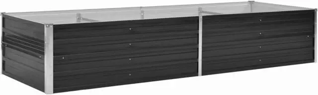 Alt view image 10 of 11 - vidaXL Garden Raised Bed Anthracite 94.5" Galvanized Steel Planter Pot Outdoor