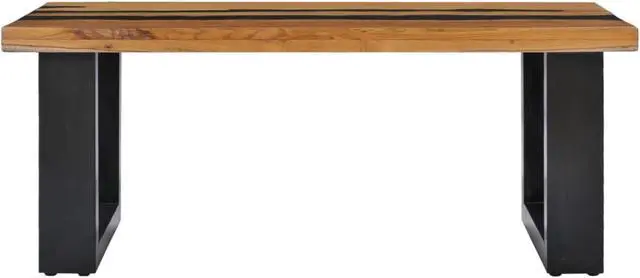 Alt view image 10 of 13 - vidaXL Coffee Table End Table Side Sofa Table Solid Wood Teak and Lava Stone