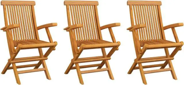 Main image of vidaXL Garden Chairs 3 pcs Solid Teak Wood
