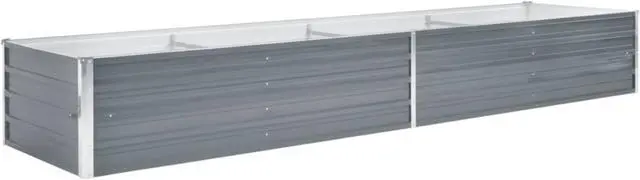 Alt view image 10 of 14 - vidaXL Garden Raised Bed Open Bottom Galvanized Steel 126" Gray DIY Garden Bed