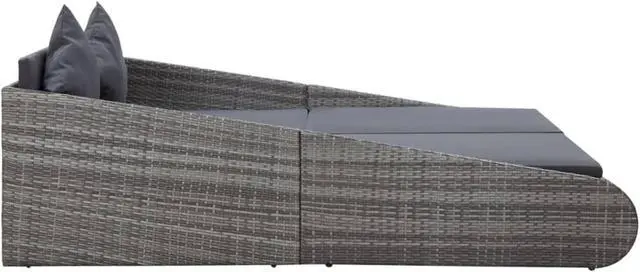Alt view image 4 of 10 - vidaXL Garden Bed Gray 78.7"x54.7" Poly Rattan