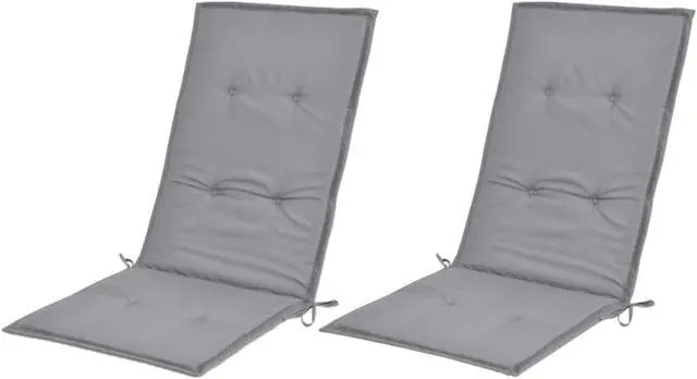 Alt view image 10 of 17 - vidaXL Chair Cushion 2 Pcs Outdoor Garden High Back Chair Cushion Gray Fabric