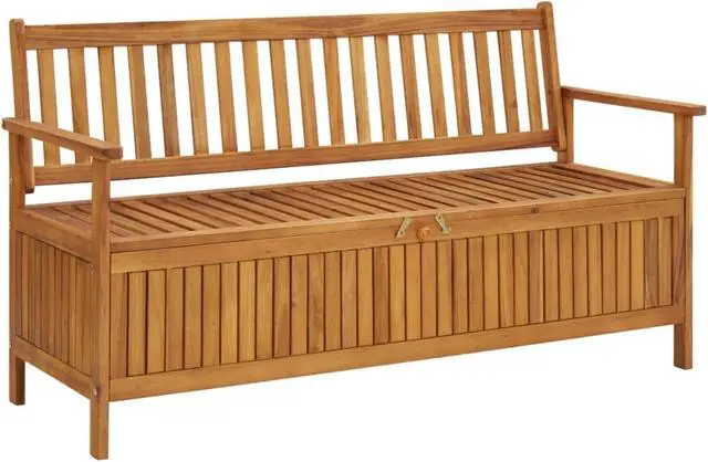 Alt view image 8 of 13 - vidaXL Outdoor Storage Bench Deck Box for Patio Furniture Solid Wood Acacia
