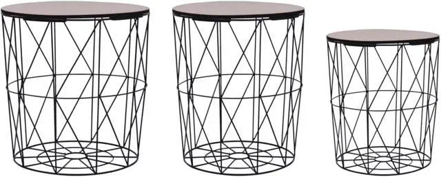 Alt view image 8 of 18 - vidaXL Coffee Table 3 Pcs Round End Sofa Table Living Room Furniture Black