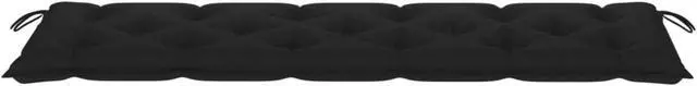 Alt view image 8 of 10 - vidaXL Bench Cushion Outdoor Water Repellent Bench Cushion Black Oxford Fabric