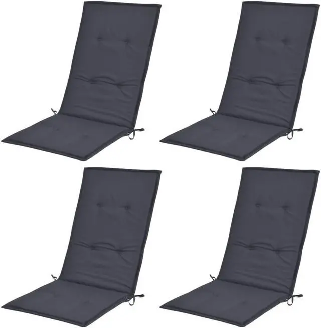 Alt view image 10 of 11 - vidaXL Chair Cushion 4 Pcs Garden High Back Chair Cushion Anthracite Fabric