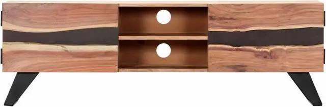 Alt view image 10 of 11 - vidaXL TV Stand TV Unit Sideboard TV Console Media Cabinet Solid Acacia Wood