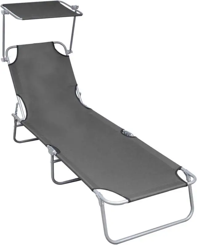 Alt view image 8 of 11 - vidaXL Sunlounger Gray