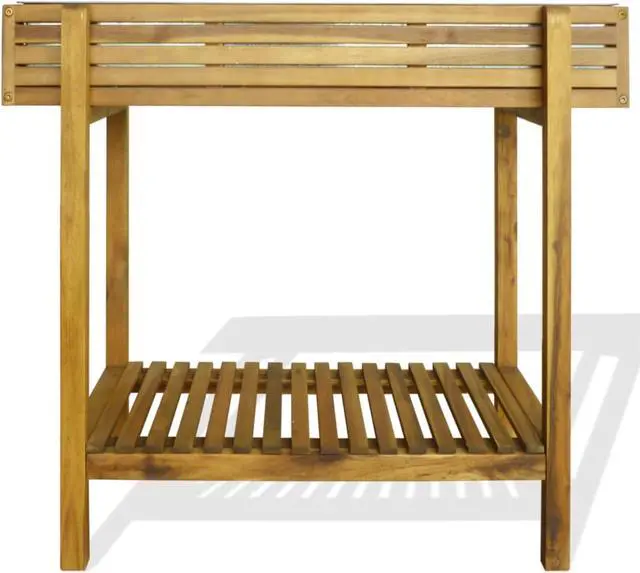 Alt view image 9 of 15 - vidaXL Raised Garden Bed Raised Flower Bed with Shelf Plant Box Solid Wood