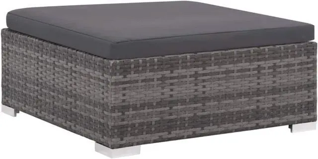 Alt view image 4 of 10 - vidaXL 6 Piece Garden Lounge Set with Cushions Poly Rattan Gray
