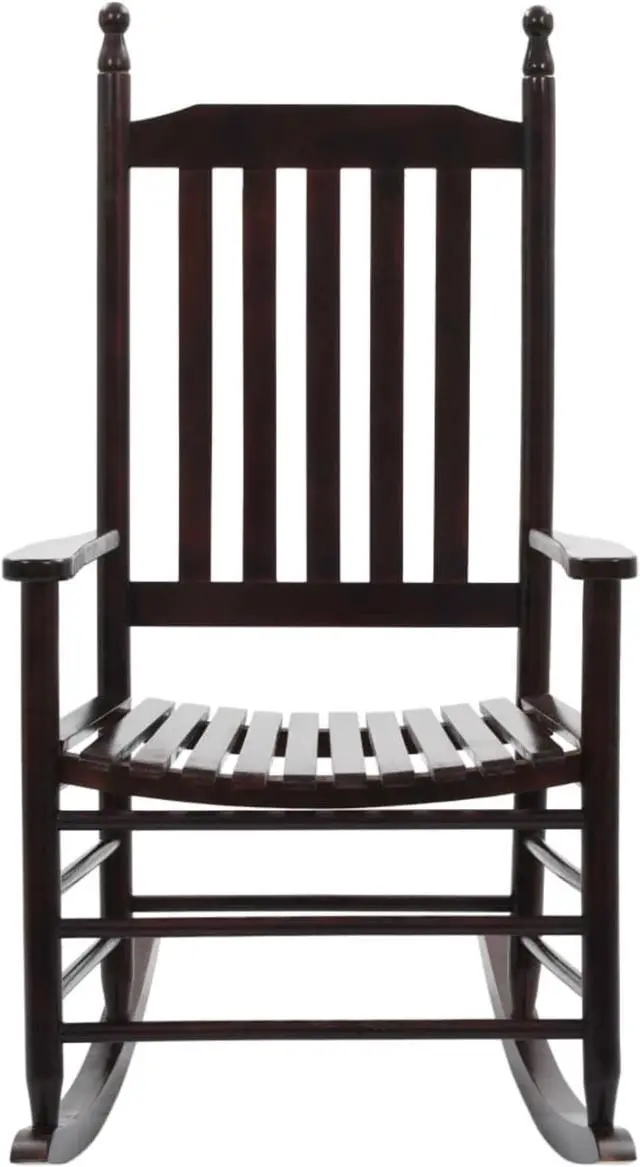 Alt view image 9 of 15 - vidaXL Rocking Chair Outdoor Rocking Chair with Curved Seat Brown Poplar Wood
