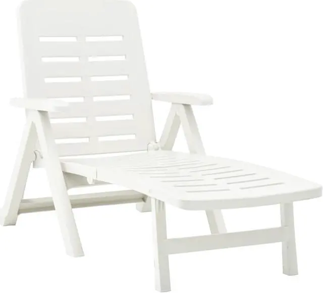 Main image of vidaXL Folding Sun Lounger Plastic White