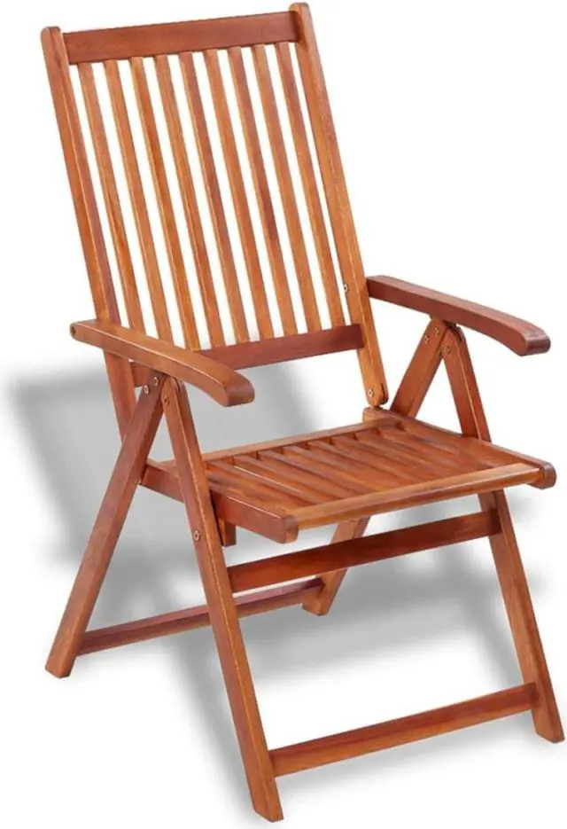 Alt view image 3 of 14 - vidaXL Folding Garden Chairs 2 pcs Solid Acacia Wood Brown